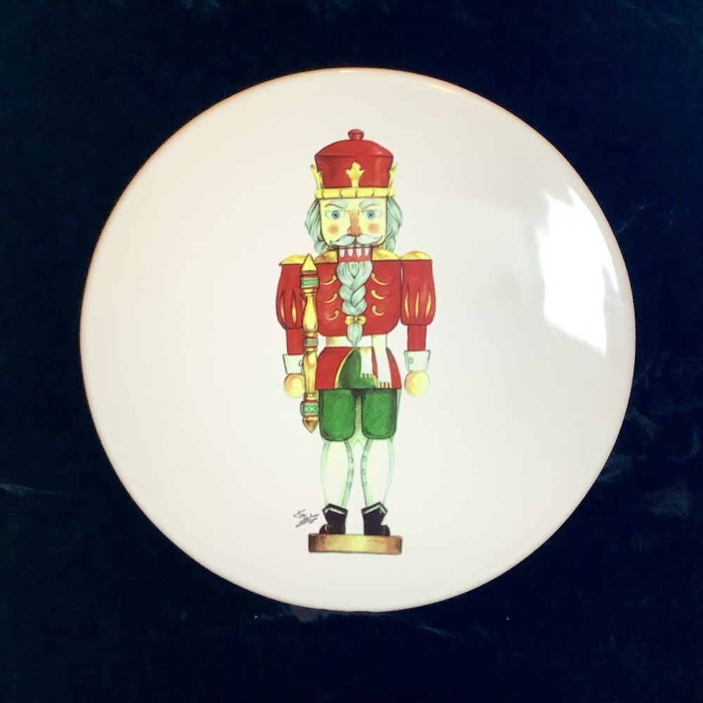 Ceramiche Noi Italy Nutcracker Cake Plate Platter Riser Signed Christmas Holiday